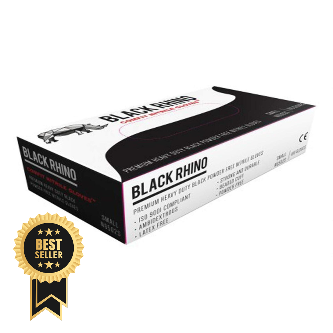 Black RHINO 6mil Heavy Duty Protection | Nitrile Disposable Gloves