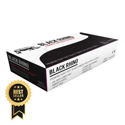 Black RHINO 6mil Heavy Duty Protection | Nitrile Disposable Gloves