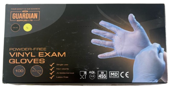 Guardian EXAMINATION 3.5mil Disposable | Blue – Lightweight Protection & Enhanced Flexibility Vinyl Gloves