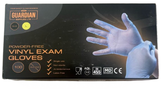 Guardian EXAMINATION 3.5mil Disposable | Blue – Lightweight Protection & Enhanced Flexibility Vinyl Gloves