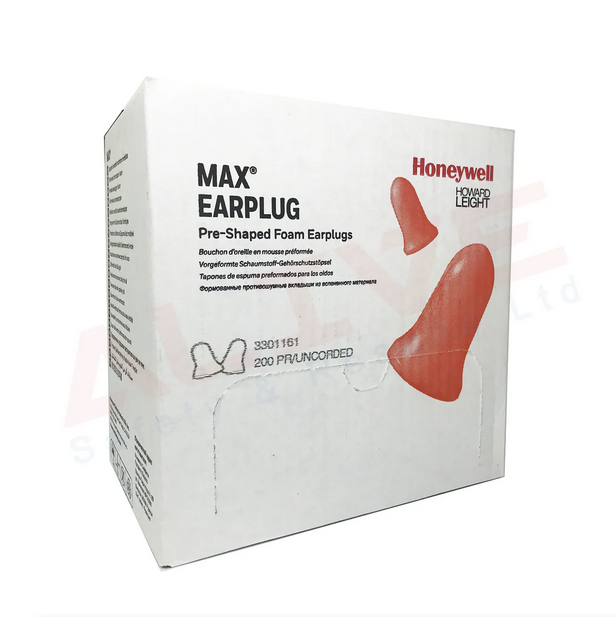 Howard Leight MAX-1 Uncorded Ear Plugs- SNR 38dB (x200pairs) - WORLDS MOST USED EARPLUGS
