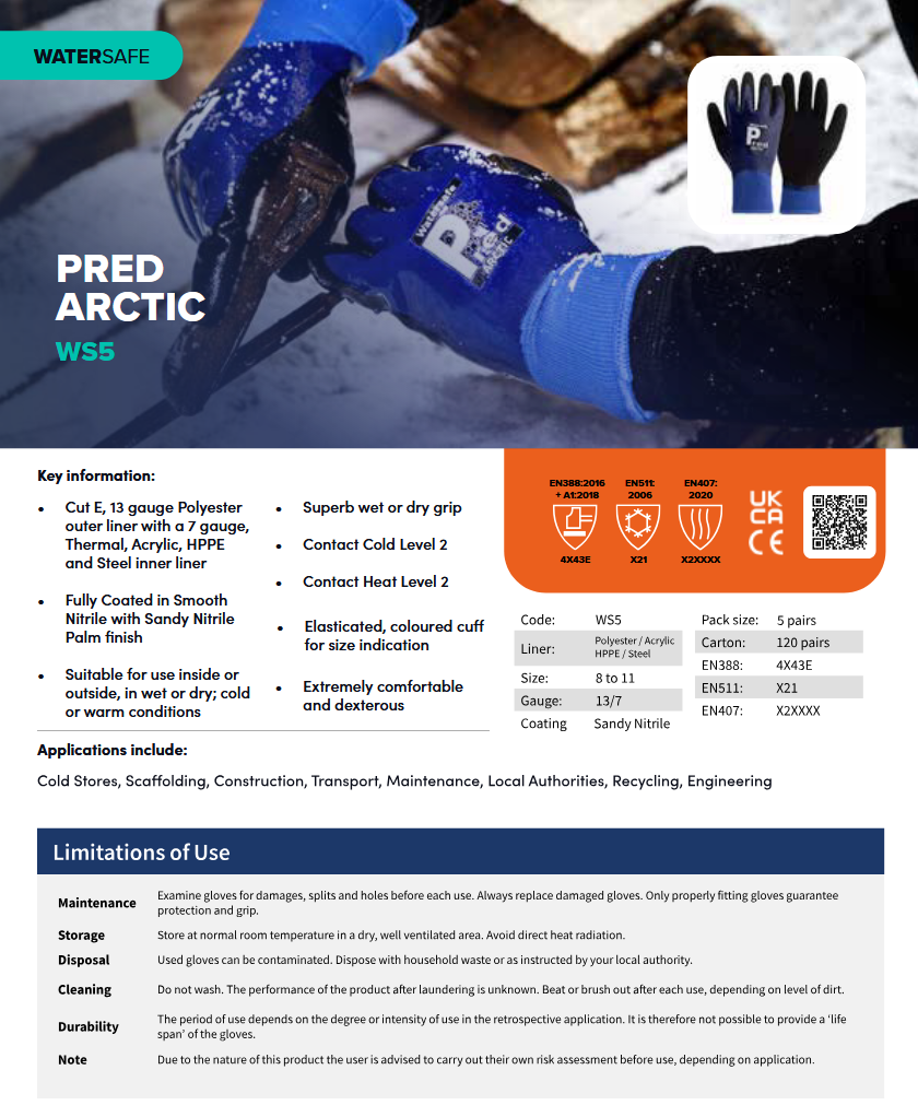 (1) Predator ARCTIC 13g Anti-Cold & Heat Resistant Specialist | Smooth Nitrile Coated Gloves