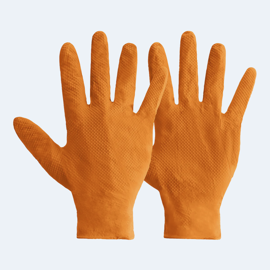 Mercator Ideall GRIP+ 7mil Heavy Duty | Orange – Ultimate Protection & Elite Grip Nitrile Gloves
