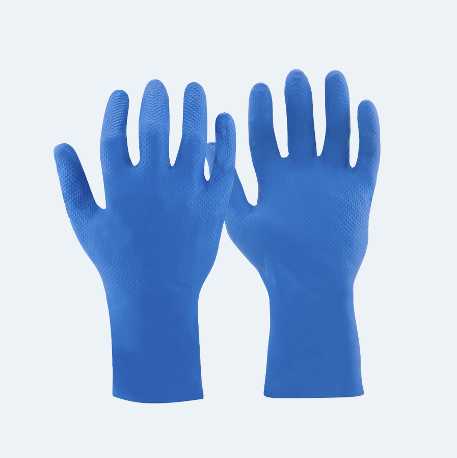 Mercator Ideall GRIP+ 7mil Heavy Duty | Blue LONG CUFF – Ultimate Protection & Elite Grip Nitrile Gloves