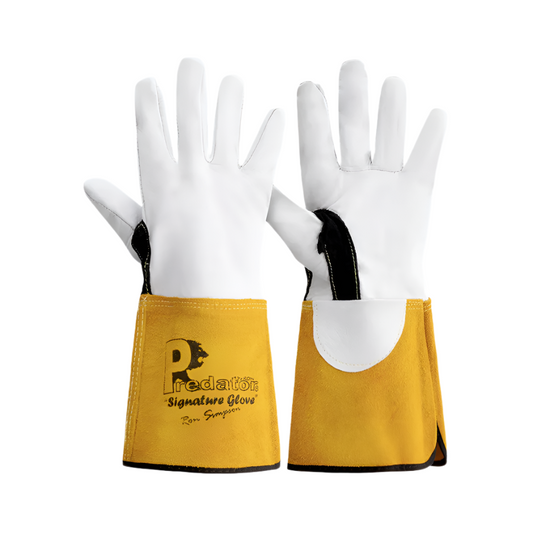 Predator SIGNATURE TIG Gauntlet | Ivory – Supreme Quality Goat Hide Leather Welding Gloves