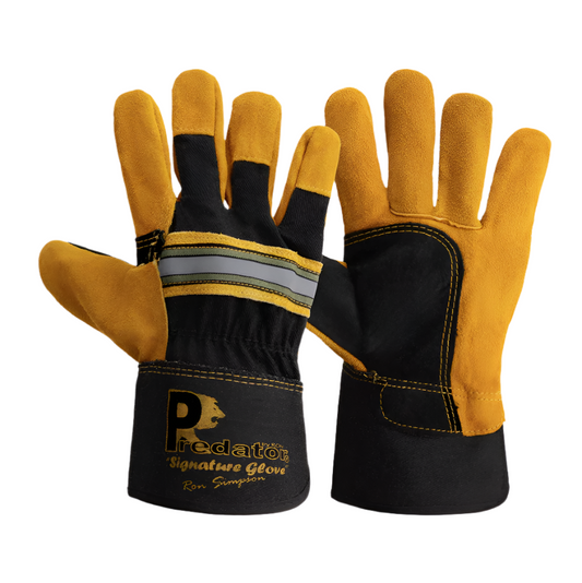 Predator SIGNATURE TIGER Rigger | Gold – Supreme Quality Split Leather Rigger Gloves
