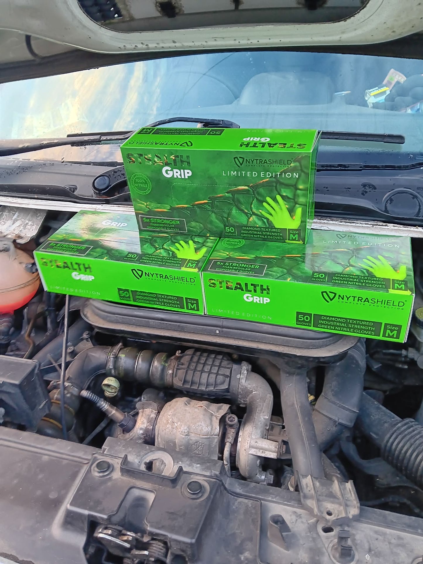 Stealth Grip - 8mil - GREEN - Limited Edition Heavy Duty Disposable Nitrile Gloves