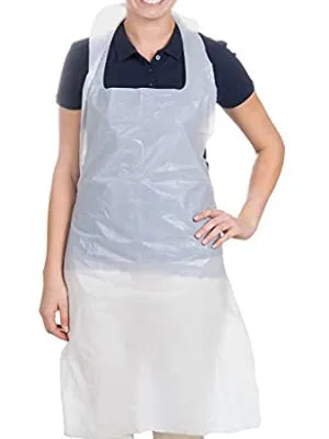 White Disposable Aprons - Roll of 200 | Hygienic, Durable, and Convenient