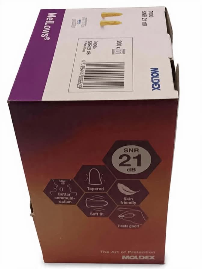 Moldex Mellows Ear Plugs 7600 (Uncorded) | SNR 21dB | 200 Pairs