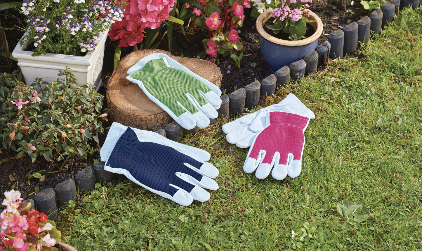 CoolVent Thornproof & Puncture Resistant Professional Gardening Gloves - Pink (S7) / Green (M8) / Blue (L9)