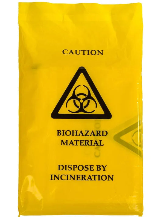 Yellow Biohazard Self Seal Bags - Pack of 50 | Safe, Secure, and Visible Waste Disposal