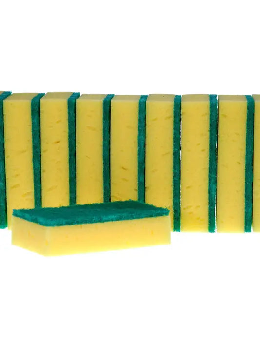 Caterers Sponge with Scourer (10 Pack) | Dual-Action Cleaning