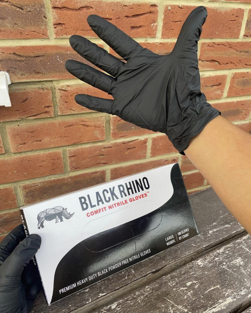 Black RHINO 6mil Heavy Duty Protection | Nitrile Disposable Gloves