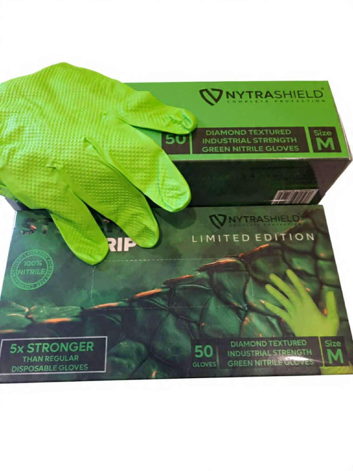 Stealth Grip - 8mil - GREEN - Limited Edition Heavy Duty Disposable Nitrile Gloves