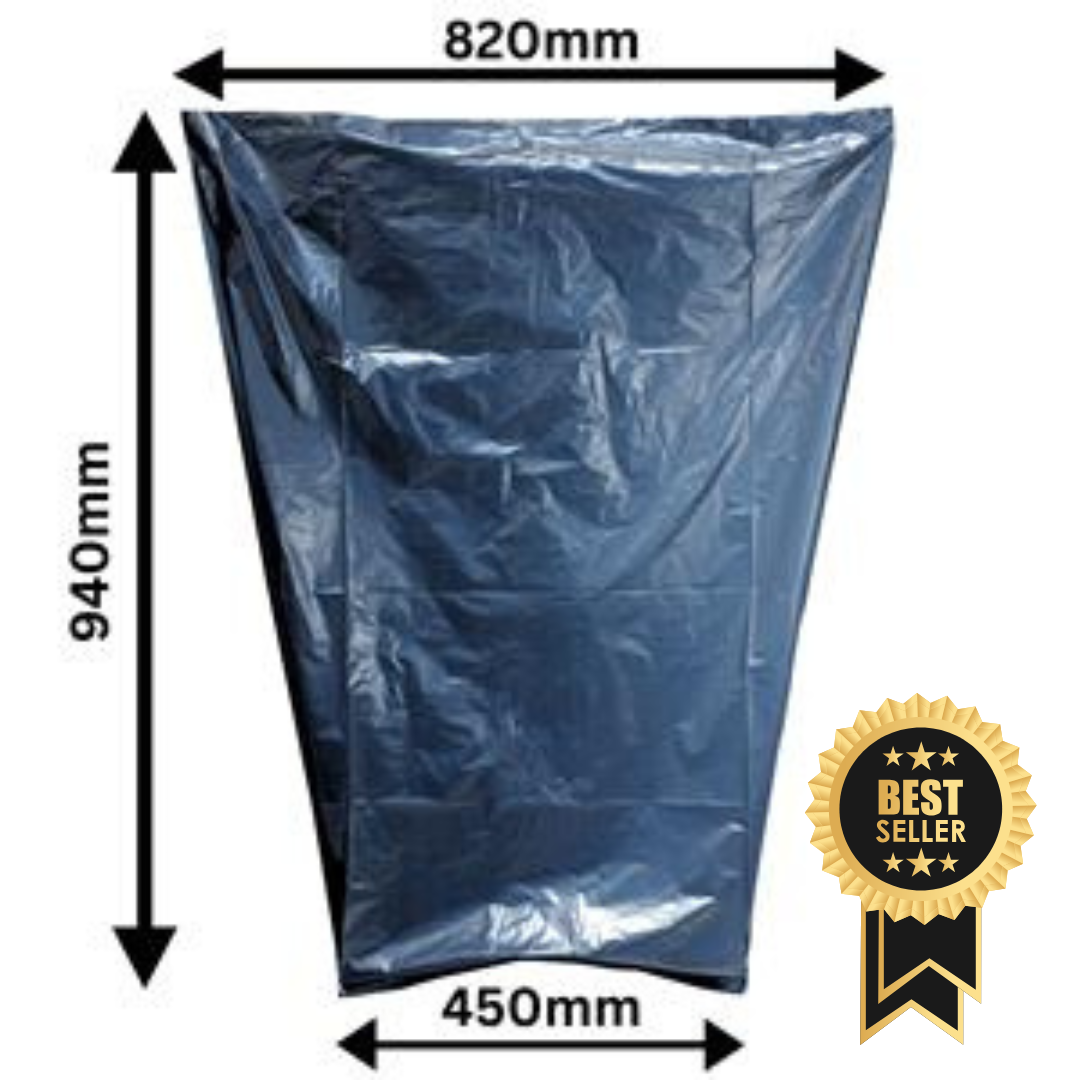 PANTHER Heavy Duty Extra Wide Black Sack Wide Opening Bin Bags | 120 Litres