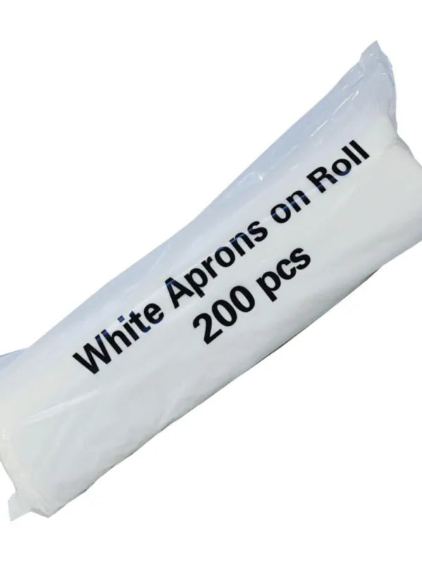 White Disposable Aprons - Roll of 200 | Hygienic, Durable, and Convenient