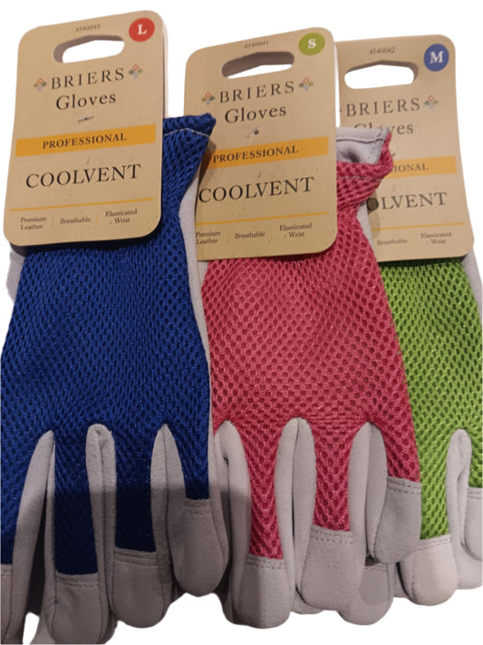 CoolVent Thornproof & Puncture Resistant Professional Gardening Gloves - Pink (S7) / Green (M8) / Blue (L9)