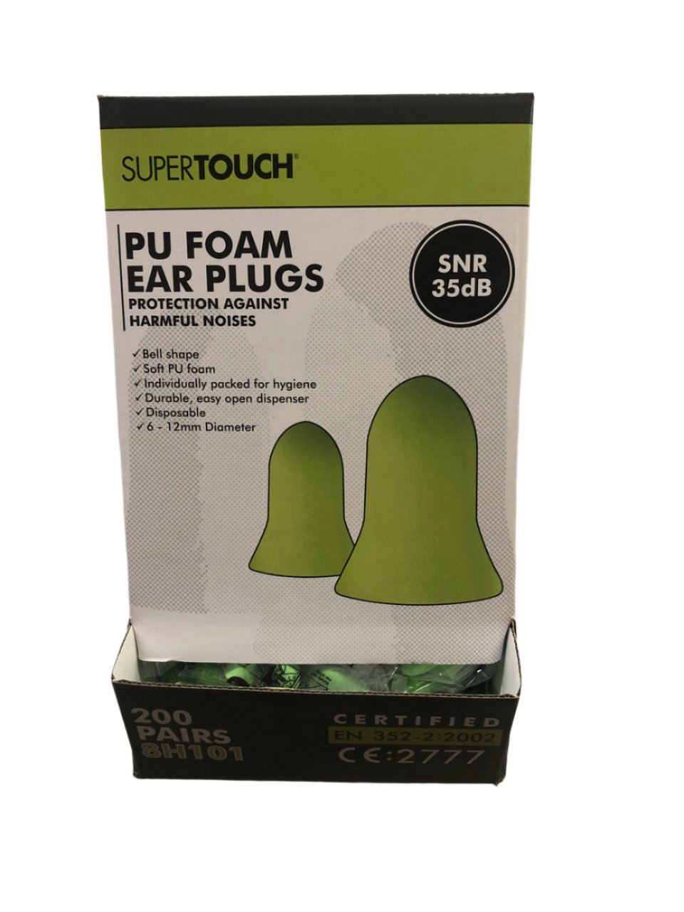 Supertouch PU Foam Uncorded Ear Plugs - SNR 35dB (x200)