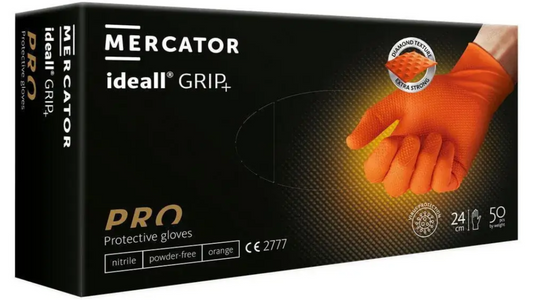 MERCATOR Ideall GRIP+ Gloves/Predator HEAVY DUTY in Orange (7mil)