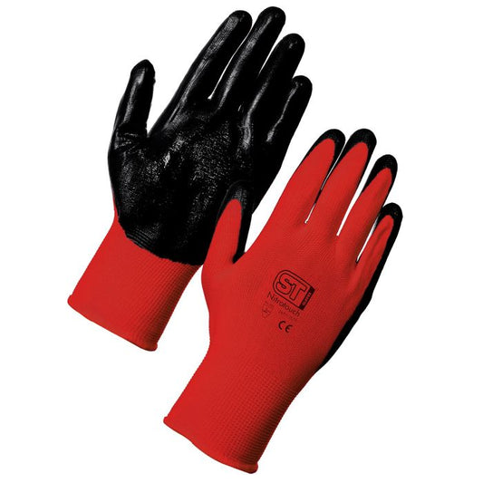 (12) 12 PAIRS – NITROTOUCH® Durable & Comfortable All-Around Tradesmans | Nitrile Palm Coated Gloves