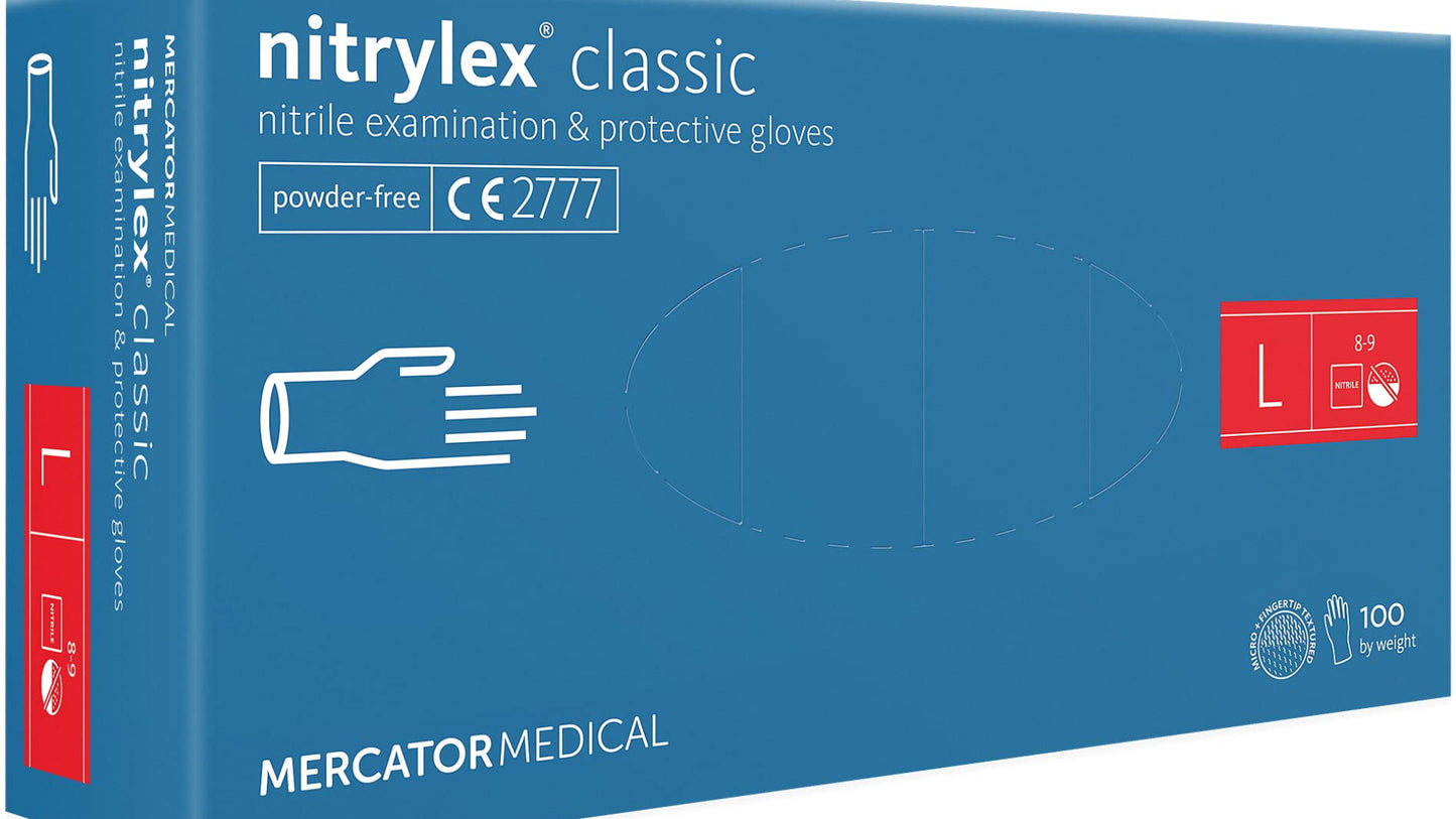 MERCATOR Nitrylex Classic | 200 Gloves | Nitrile Examination/Protective Gloves