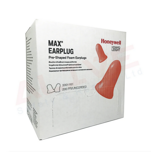 Howard Leight MAX-1 Uncorded Ear Plugs- SNR 38dB (x200pairs) - WORLDS MOST USED EARPLUGS