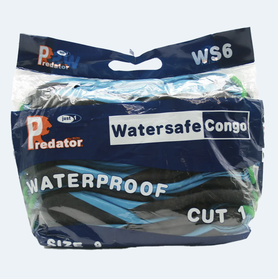 Predator CONGO | Blue Smooth & Crinkle Latex Coated Gloves – Durable Waterproof Protection