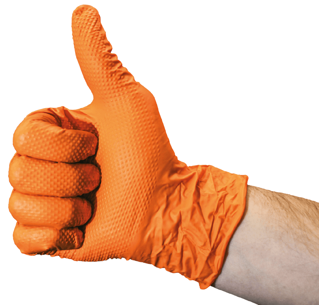 Tuffies DIAMOND GRIP | Orange – 8mil Heavy-Duty Protection & Maximum Grip Nitrile Gloves