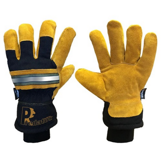 Predator Winter Power Rigger | Supreme Quality Gold Split Leather Rigger Gloves