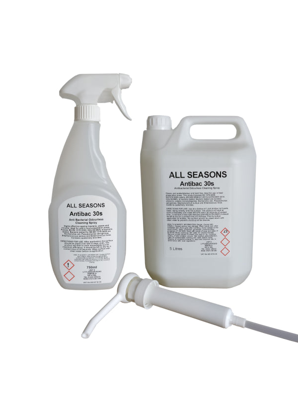 Antibacterial 30sec Odourless Cleaning Spray with Dispenser Pump - 750ml / 5L | Quick & Effective Sanitization