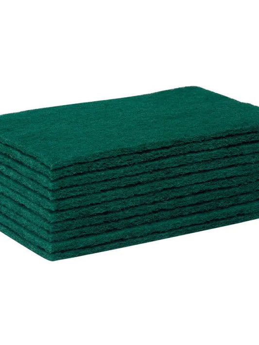 Industrial Heavy Duty Catering Kitchen Green Scourers (10 Pack) | Ultimate Scrubbing Power for Tough Cleaning Tasks