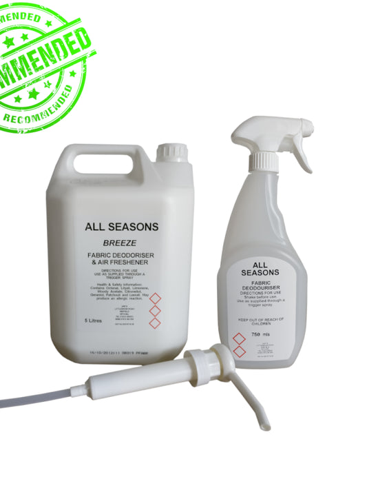 Breeze Fabric Deodoriser & Air Freshener Spray with Dispenser Pump - 750ml / 5L