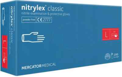 Mercator NITRYLEX CLASSIC | Blue – Examination-Grade Protection & Multipurpose Performance Nitrile Gloves (200 Gloves per Box)