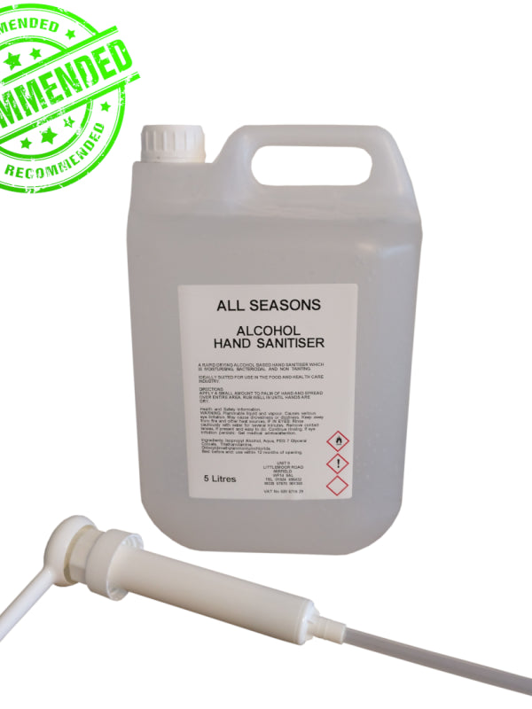 Alcohol Hand Sanitiser with Dispenser Pump - 5L | Effective Germ Protection