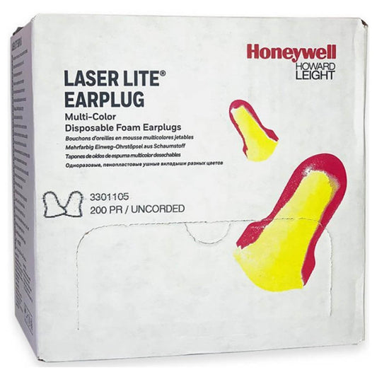 Howard Leight LL1 Laser Lite - Foam Uncorded Ear Plugs - SNR 35dB (x200pairs)