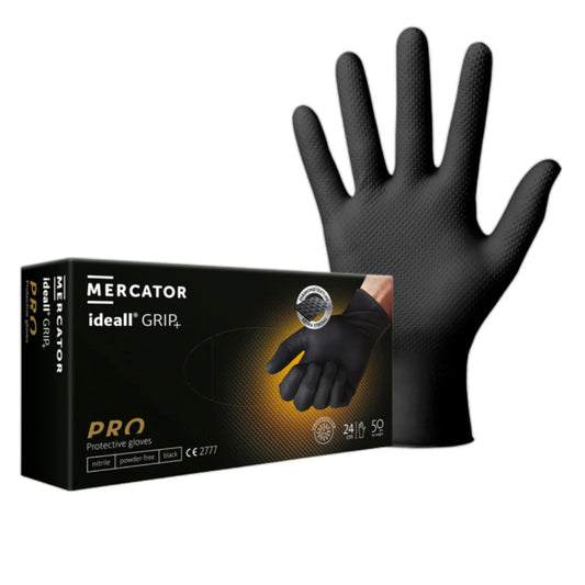 MERCATOR Ideall GRIP+ Gloves/Pro HEAVY DUTY in Black (5.2mil)