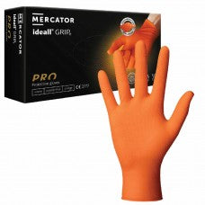 MERCATOR Ideall GRIP+ Gloves/Predator HEAVY DUTY in Orange (7mil)